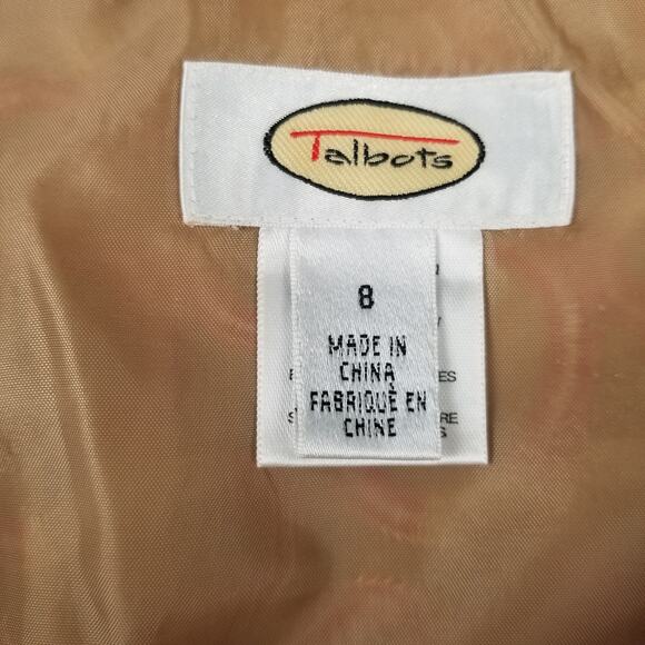 Talbots Orange Tan Embroidered Lined Side Zip Skirt Excellent Size 8 - Picture 4 of 5